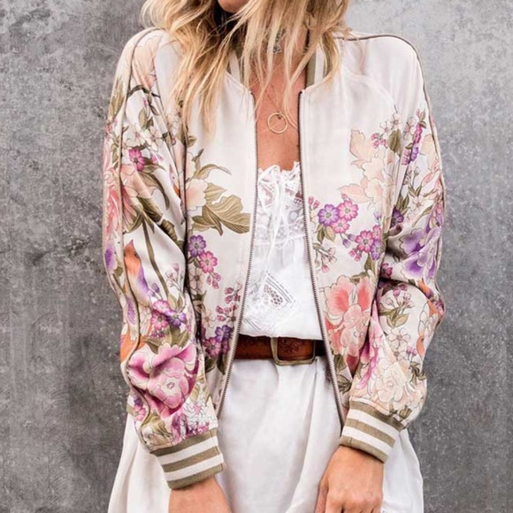 BellanBlue Jackets & Blazers - 6 HR SALE! BOHO FLORAL BOMBER JACKET